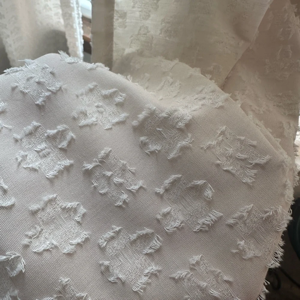 Threshold 50” x 96” Light Filtering Clipped Textured Curtain Panel - Natural - Picture 2 of 4